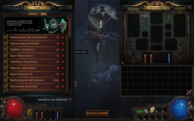 Path of Exile 1, traduzione italiana: Menu delle sfide in gioco